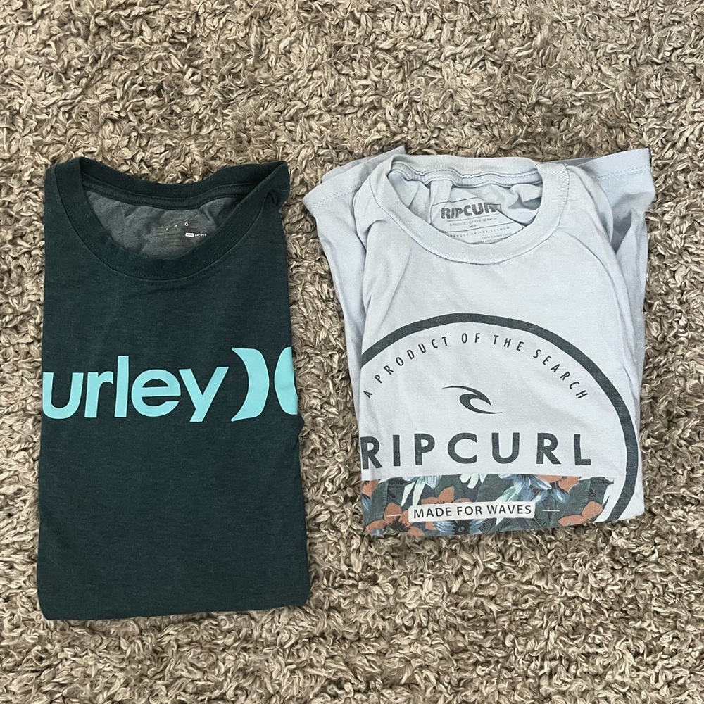 Hurley and rip curl T shirts